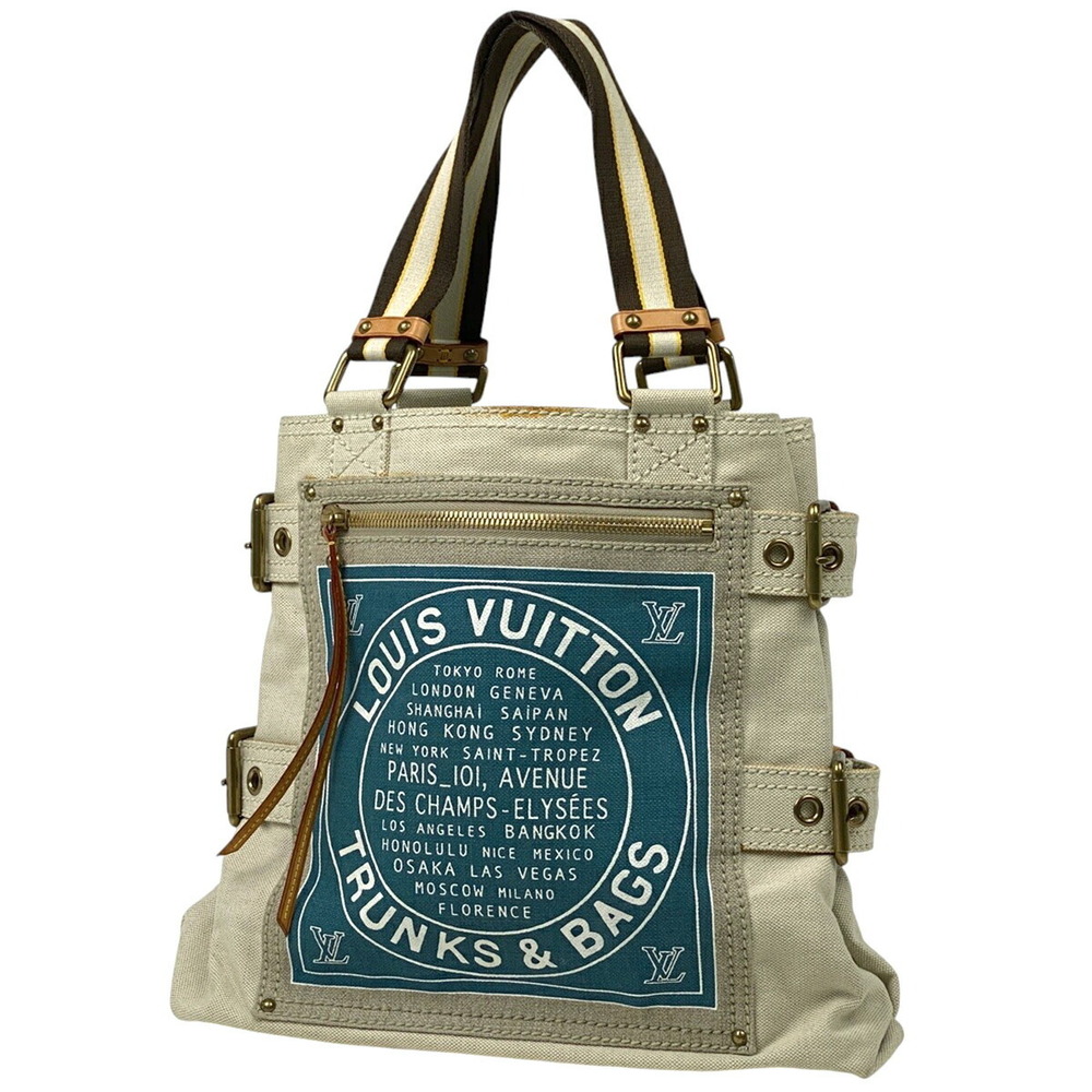 Louis Vuitton Globe Shopper Cruise Tote Bag Canvas Blue
